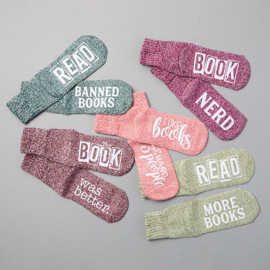 "Read/More Books" Book Lover's Gift Socks