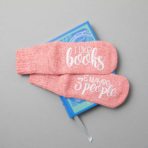 "I Like Books... & Maybe 3 People" Socks Reading Gift
