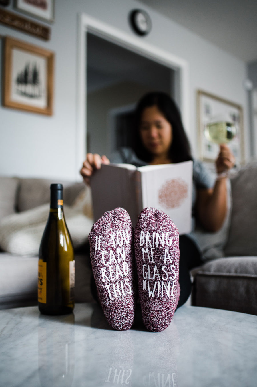 "If you can read this...bring me a glass of wine" Birthday Gift Socks