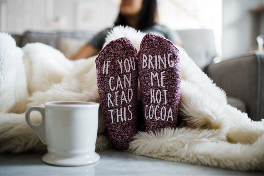 "If You Can Read This...Bring Me Hot Cocoa" Christmas Gift Socks