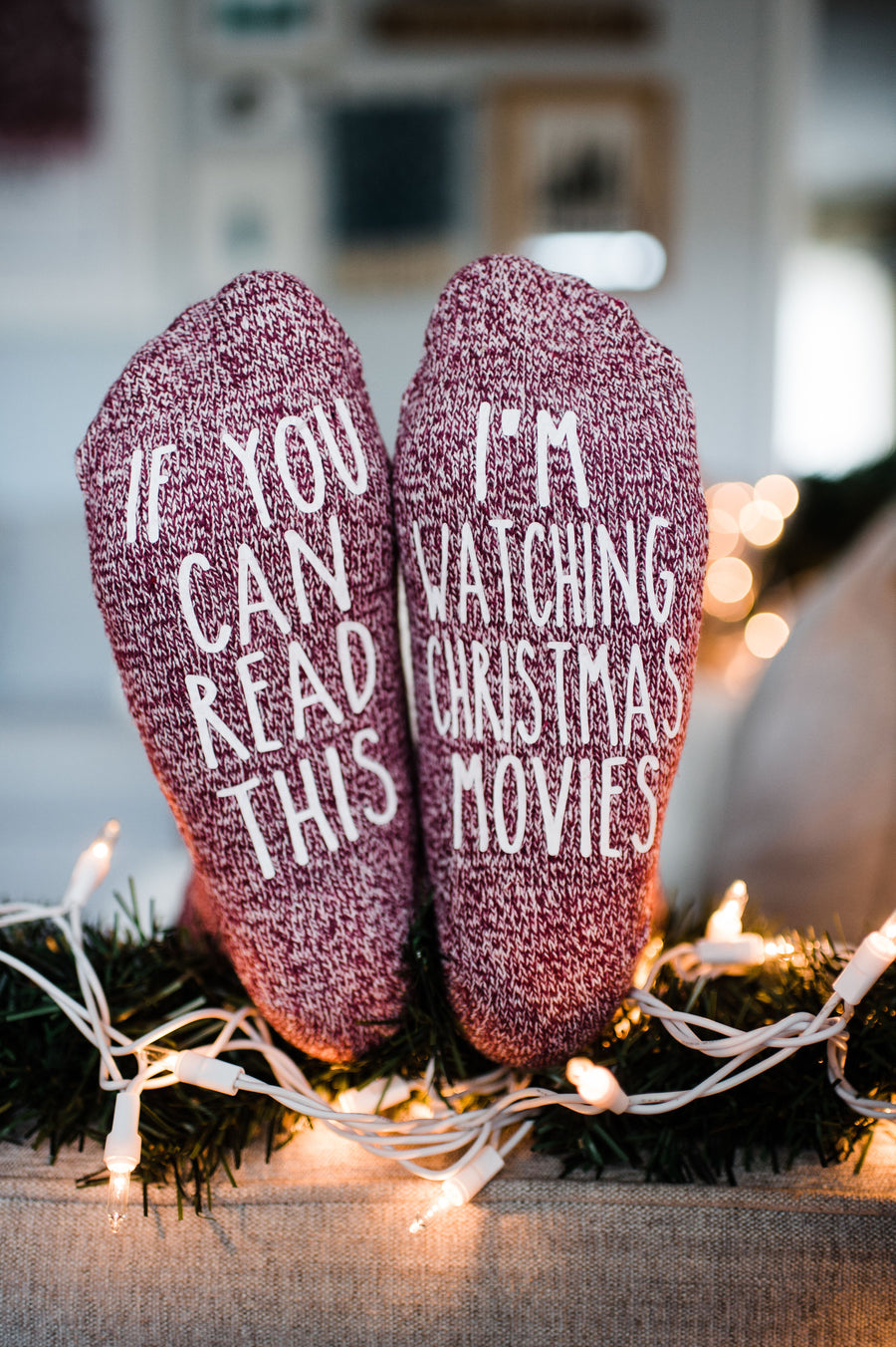 "If You Can Read This...I'm Watching Christmas Movies" Novelty Gift Socks