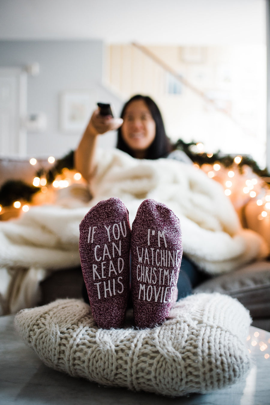 "If You Can Read This...I'm Watching Christmas Movies" Novelty Gift Socks