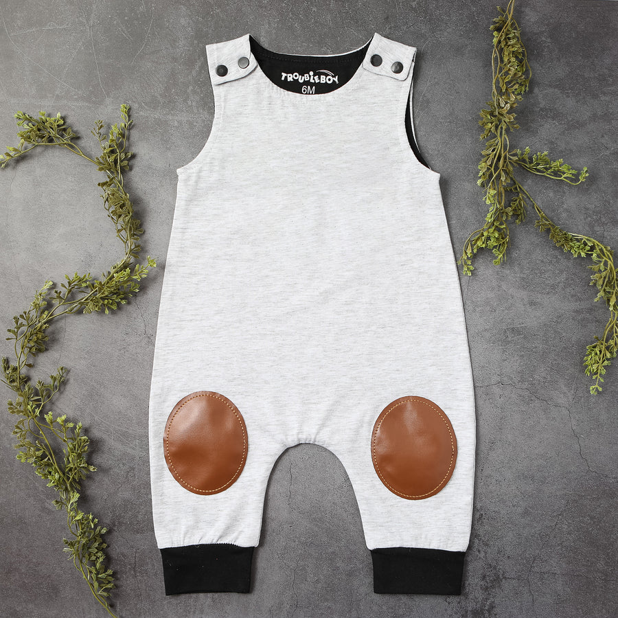 TroubleBoy® Knee Patch Gray Blank Romper