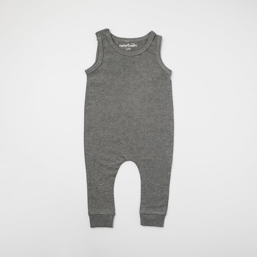 TroubleBoy® Aegean Blue Slim Fit Sleeveless Blank Romper