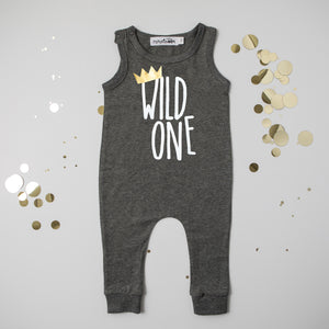 "Wild One" Slim Fit First Birthday Romper