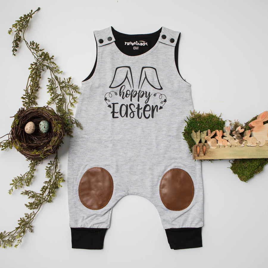 "Hoppy Easter" Spring Romper with Knee Patch