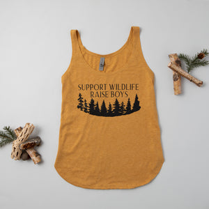 "Support Wildlife, Raise Boys" Mom of Boys Woman's Tank Top