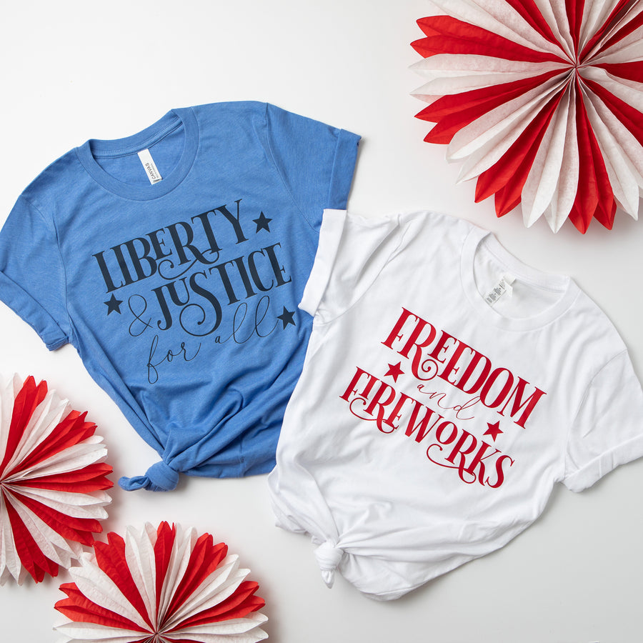 "Freedom and Fireworks" 4th of July T-Shirt