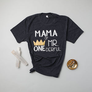 "Mom, Dad of Mr. Onederful" Custom 1st Birthday Family Shirts