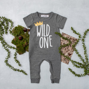 "Wild One" Slim Fit First Birthday Romper