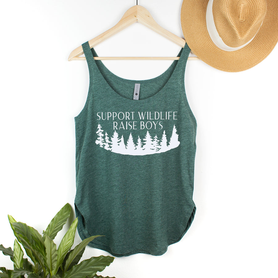 "Support Wildlife, Raise Boys" Mom of Boys Woman's Tank Top