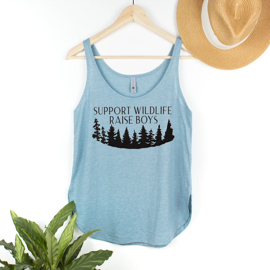 "Support Wildlife, Raise Boys" Mom of Boys Woman's Tank Top