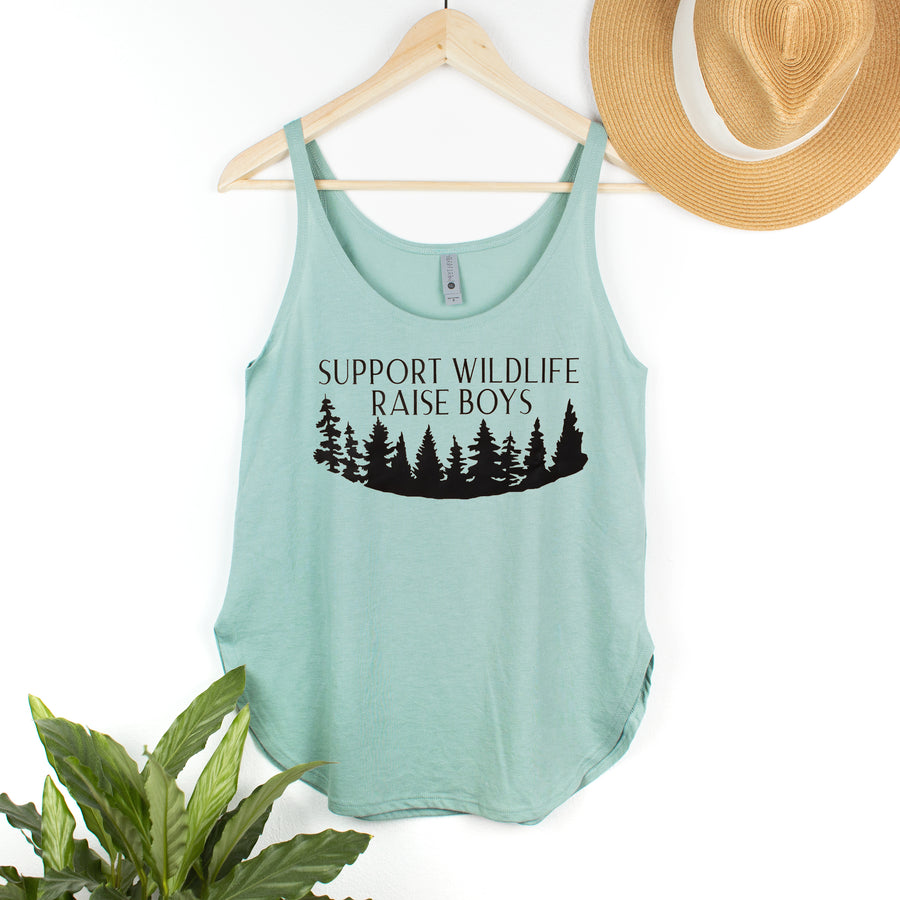 "Support Wildlife, Raise Boys" Mom of Boys Woman's Tank Top
