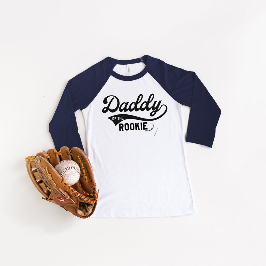 "Mom / Dad  of the Rookie" Customized Raglan with Name on Back