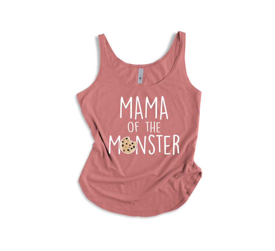 "Mama of the Monster" Cookie 1st Birthday Themed Women's Tank Top