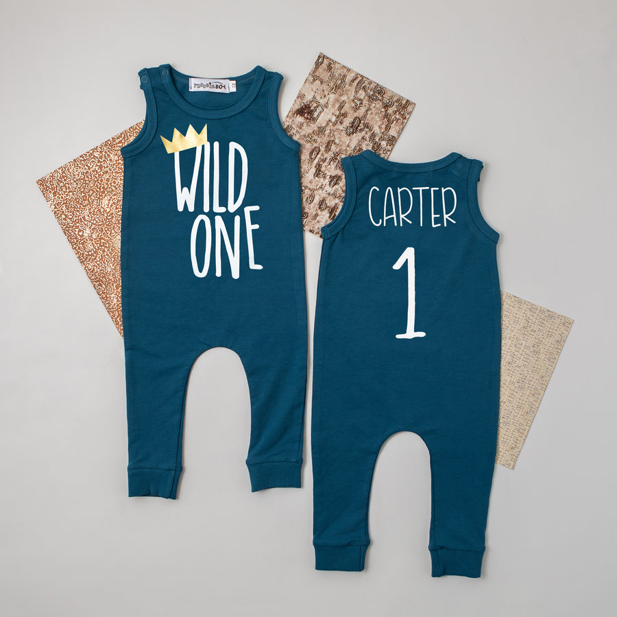 "Wild One" Slim Fit First Birthday Romper