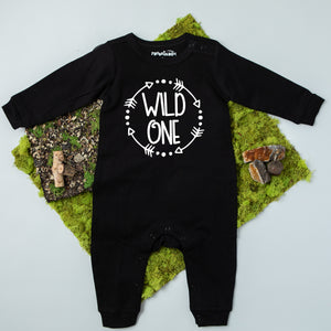 Long Sleeve Wild One Circle First Birthday Romper