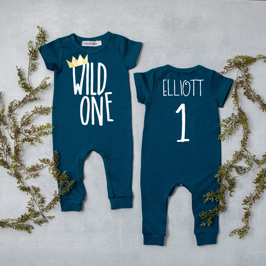 "Wild One" Slim Fit First Birthday Romper