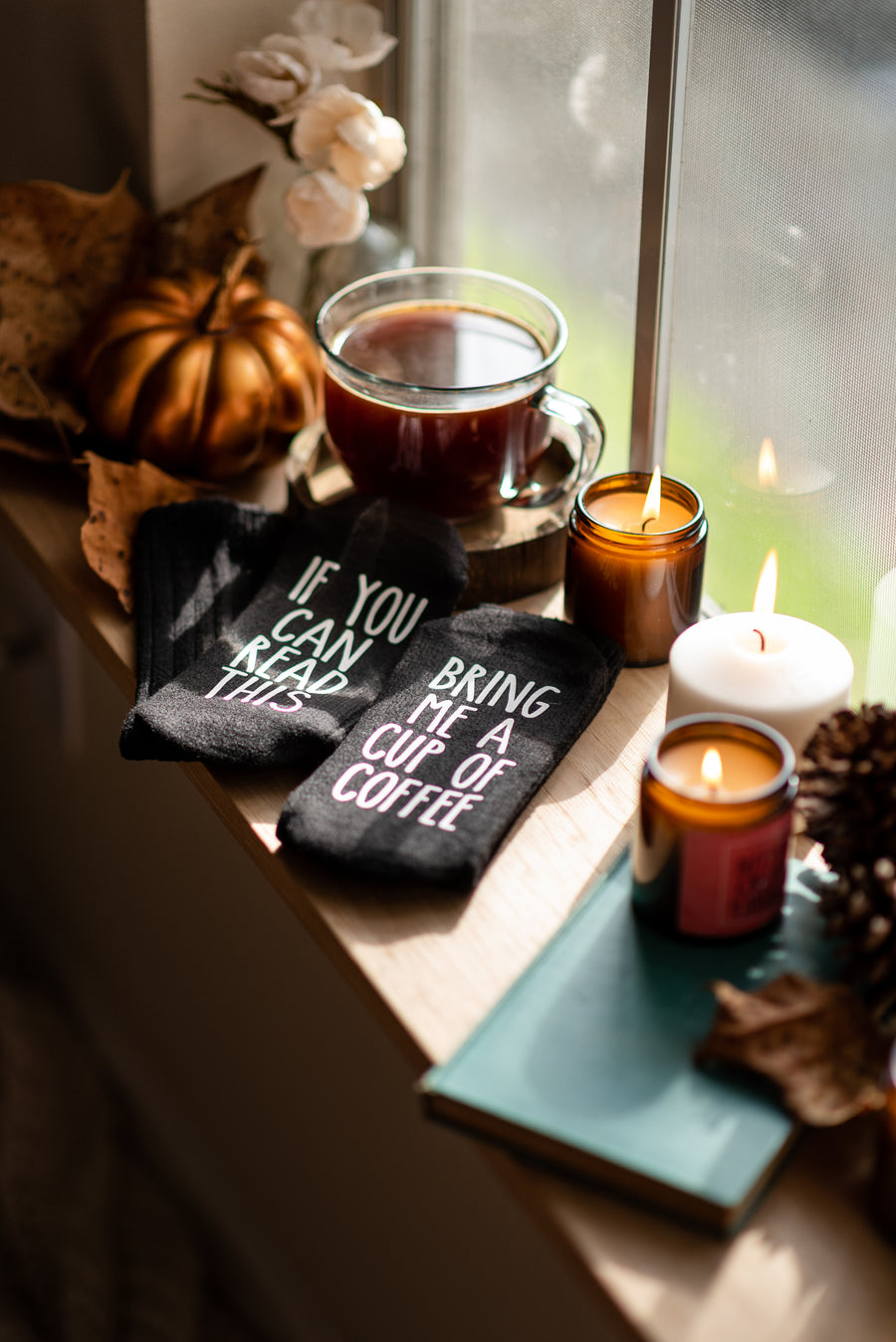 "If You Can Read This...Bring Me a Cup of Coffee" Coffee Gift Socks