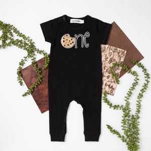 "One" Slim Fit Cookie First Birthday Romper