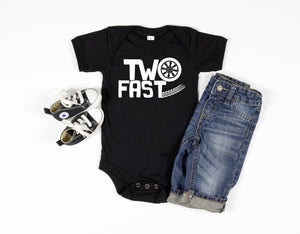 "Two Fast" Racecar Themed 2nd Birthday T-shirt/Bodysuit