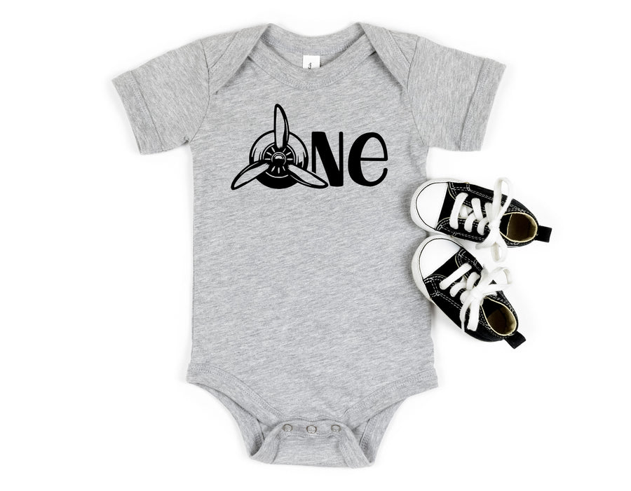 "One" Airplane Themed 1st Birthday T-shirt/Bodysuit