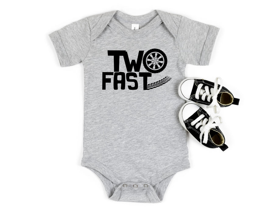 "Two Fast" Racecar Themed 2nd Birthday T-shirt/Bodysuit