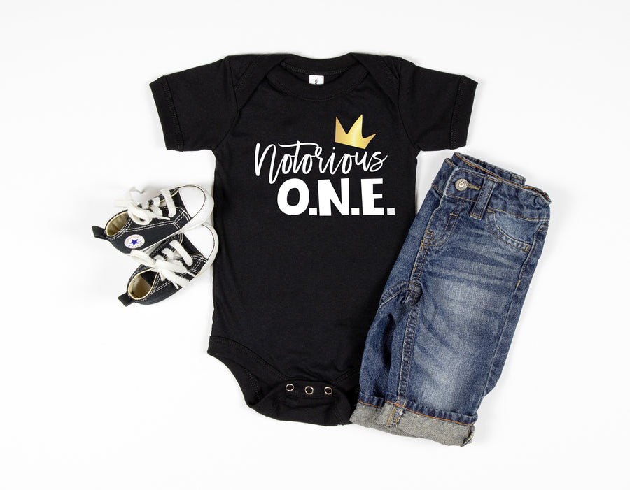 "Notorious One" Hip Hop Personalized First Birthday T-shirt/Bodysuit