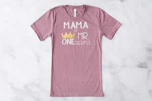 "Mom, Dad of Mr. Onederful" Custom 1st Birthday Family Shirts