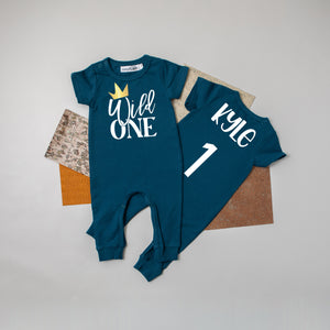 New "Wild One" Slim Fit 1st Birthday Romper