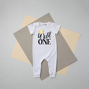 New "Wild One" Slim Fit 1st Birthday Romper