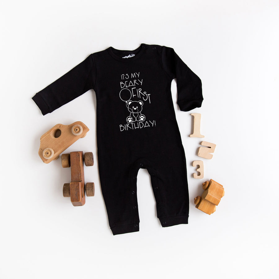 "It's My Beary First Birthday" Personalized Long Sleeve Romper