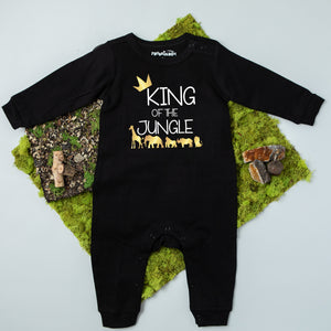 "King of the Jungle" Wild Themed Long Sleeve Romper