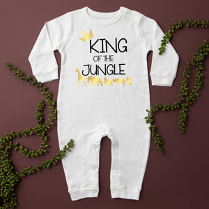 "King of the Jungle" Wild Themed Long Sleeve Romper