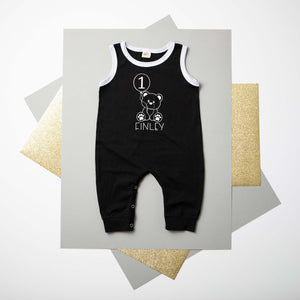 Teddy Bear Themed 1st birthday Ringed Romper