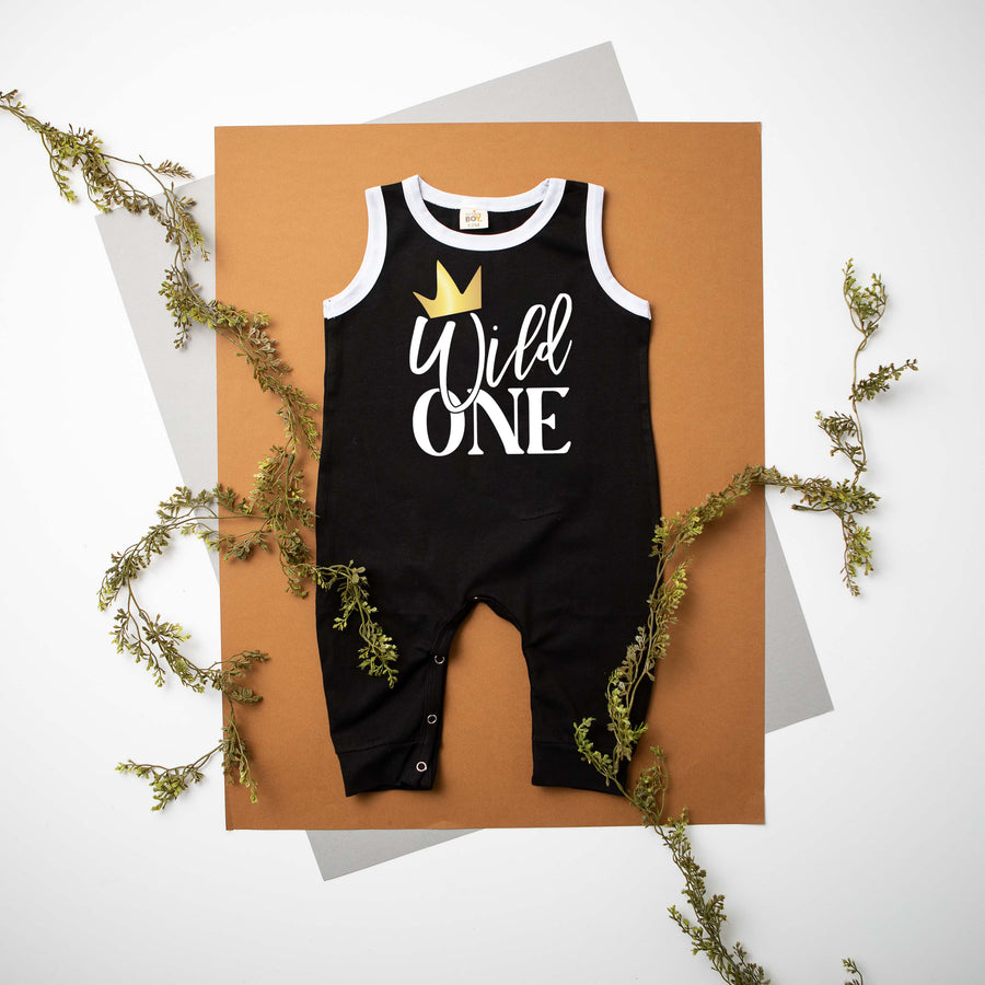 New "Wild One" First Birthday Ringed Romper