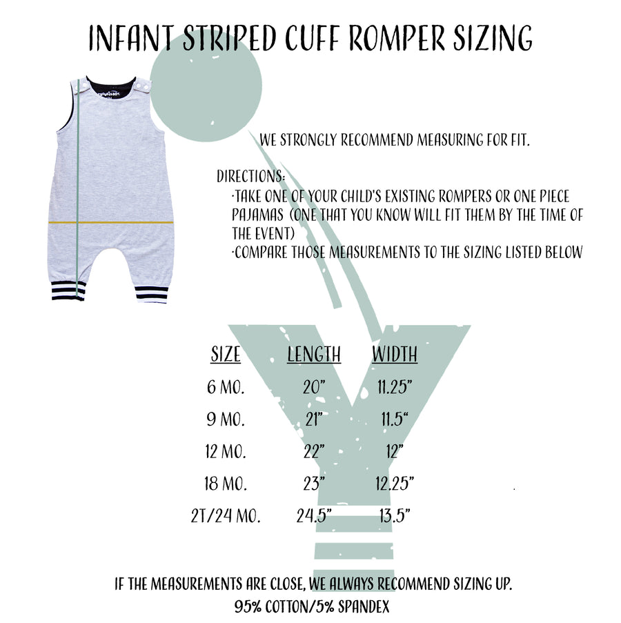 Gray "One" Space Themed First Birthday Romper with Striped Cuff