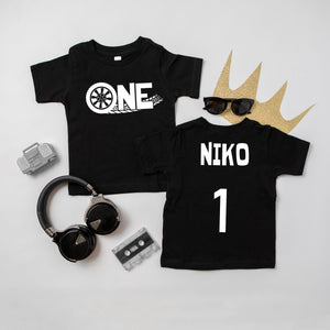 "One" Racecar Themed First Birthday T-shirt/Bodysuit