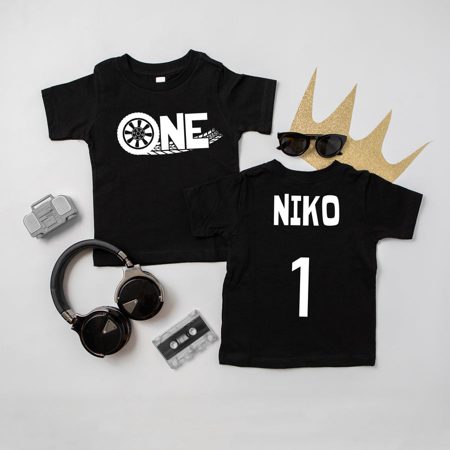 "One" Racecar Themed First Birthday T-shirt/Bodysuit