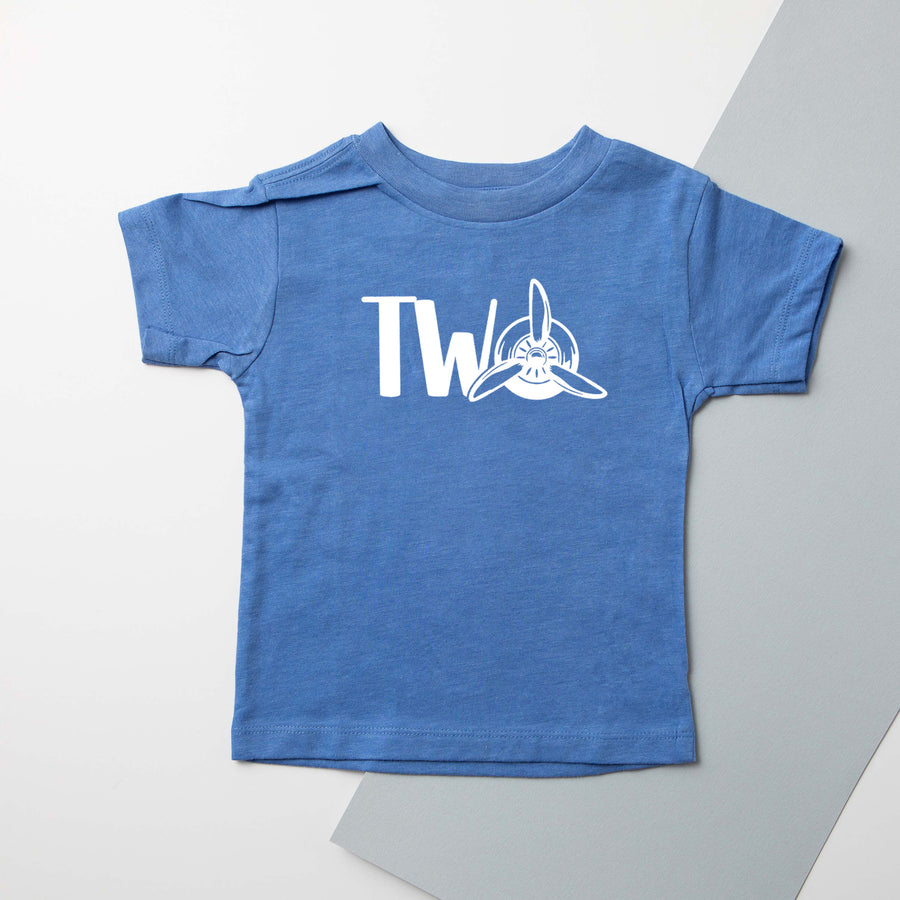 "Two" Airplane Themed Second Birthday T-shirt/Bodysuit