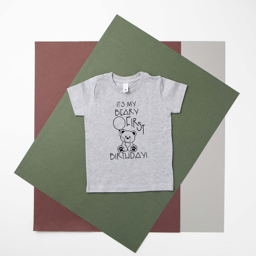 "It's My Beary First Birthday" Teddy Bear Themed Personalized Birthday T-shirt/Bodysuit