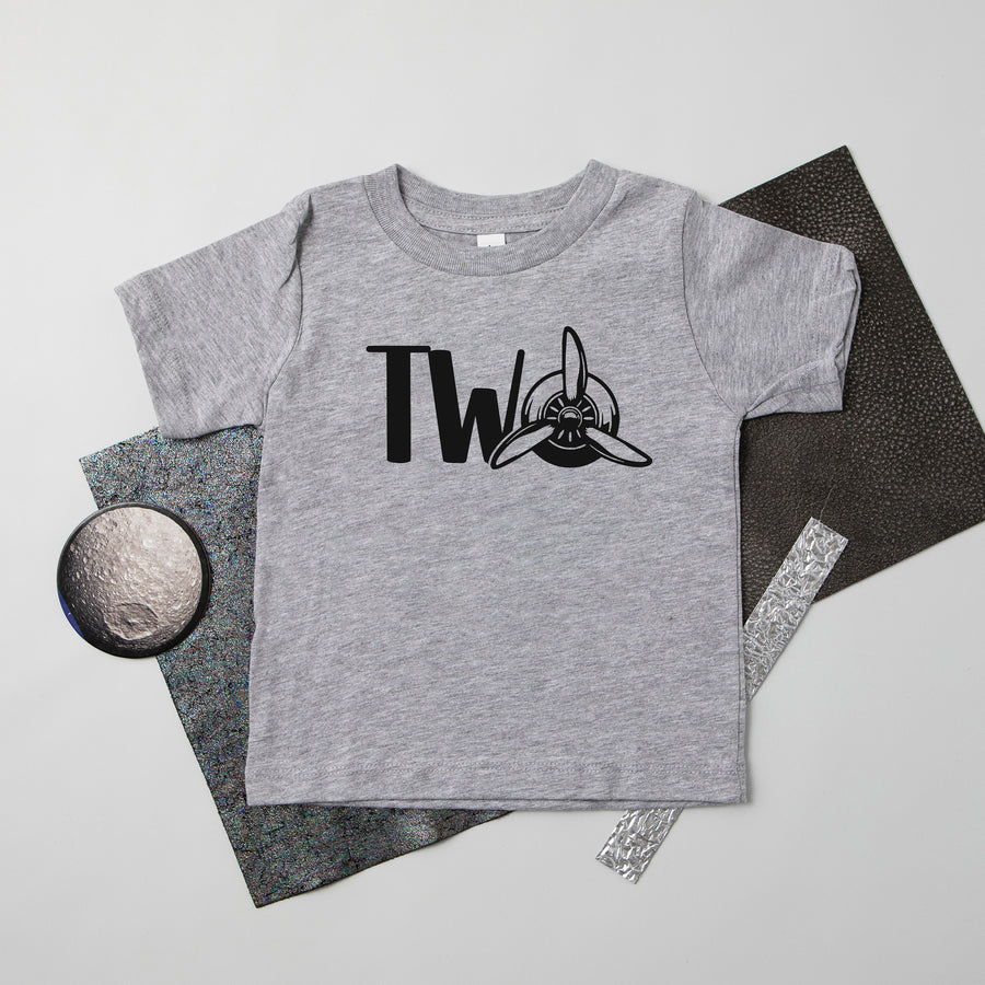 "Two" Airplane Themed Second Birthday T-shirt/Bodysuit