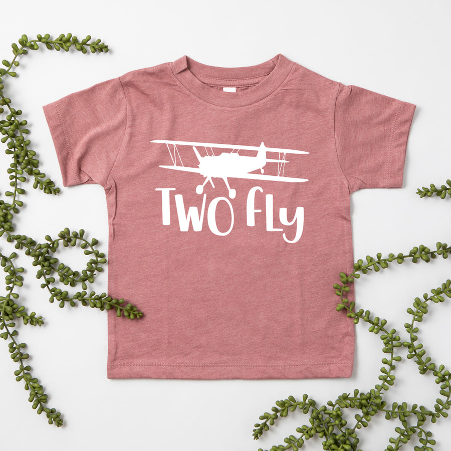 "Two Fly" Airplane Themed 2nd Birthday Personalized T-shirt/Bodysuit