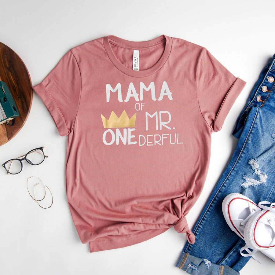 "Mom, Dad of Mr. Onederful" Custom 1st Birthday Family Shirts