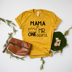 Cut Out "Mom, Dad of Mr. Onederful" 1st Birthday Family Shirts