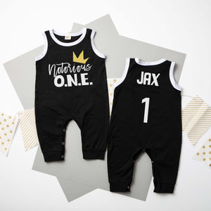 "Notorious One" Hip Hop Themed 1st Birthday Ringed Romper