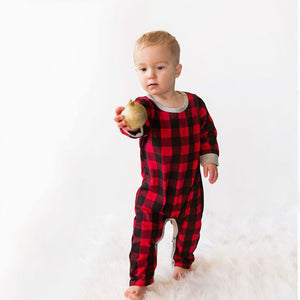 Buffalo Plaid Personalized 1st Valentine's Day Romper