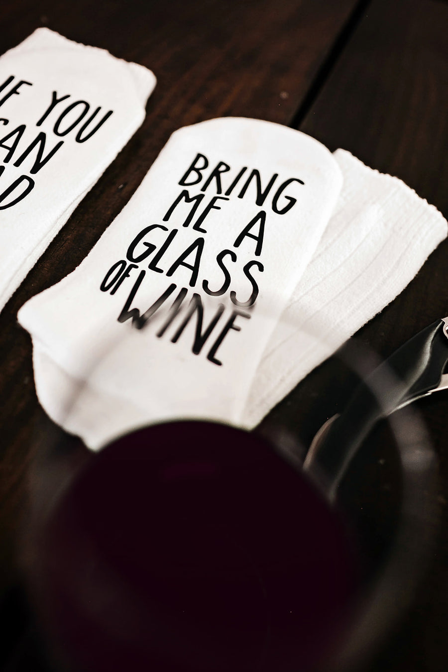 "If You Can Read This...Bring Me a Glass of Wine" Women's Novelty Socks