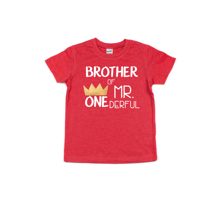 "Sibling of Mr. Onederful" 1st Birthday Brother Sister Family Shirts
