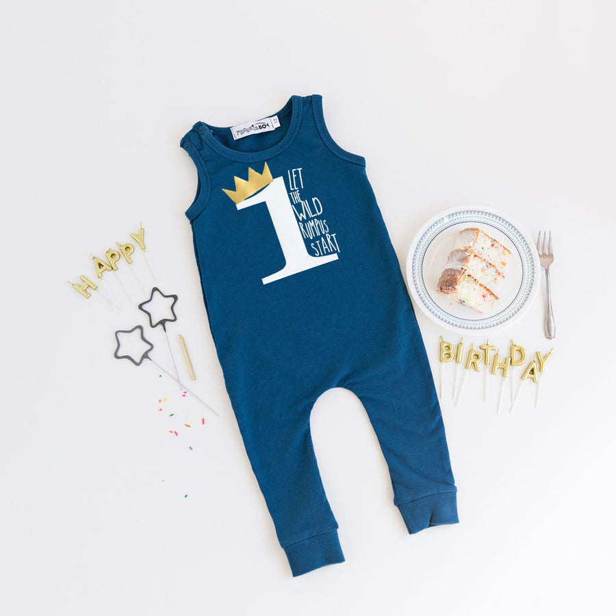 "Wild Rumpus" Slim Fit First Birthday Romper